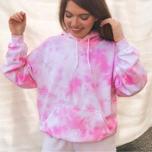NWOT Paperbacks Tie Dye Hoodie Pink OPB